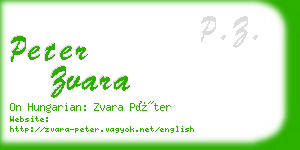 peter zvara business card